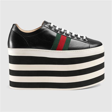 leather low top platform sneaker gucci|Gucci platform sneakers knock off.